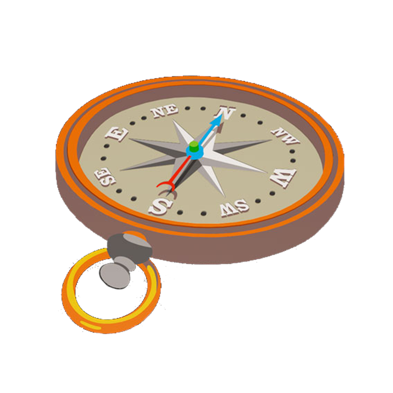 Technical render of a 3D Compass